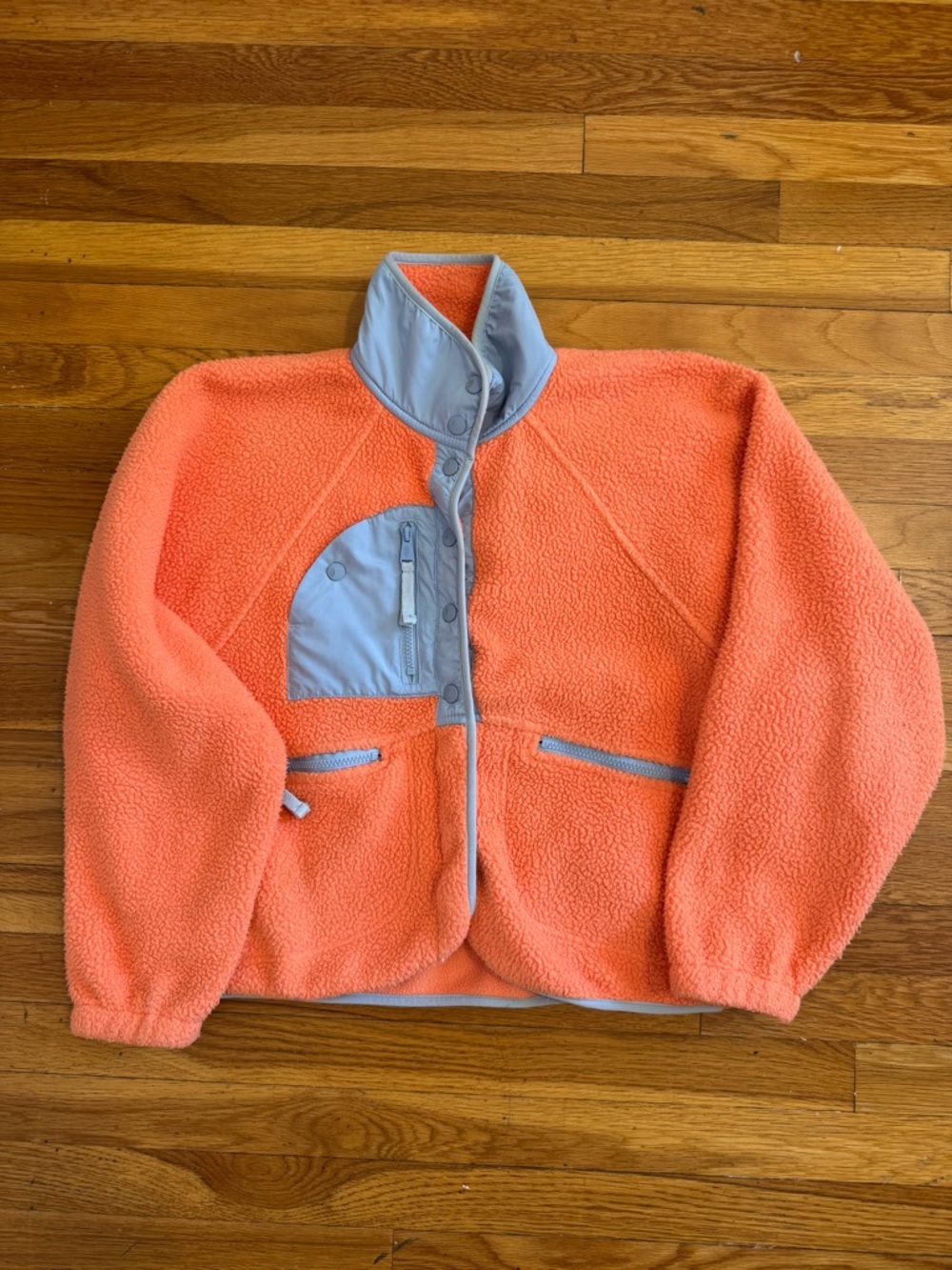 Free People Movement Hit The Slopes Fleece Jacket Orange Color Block Size XS